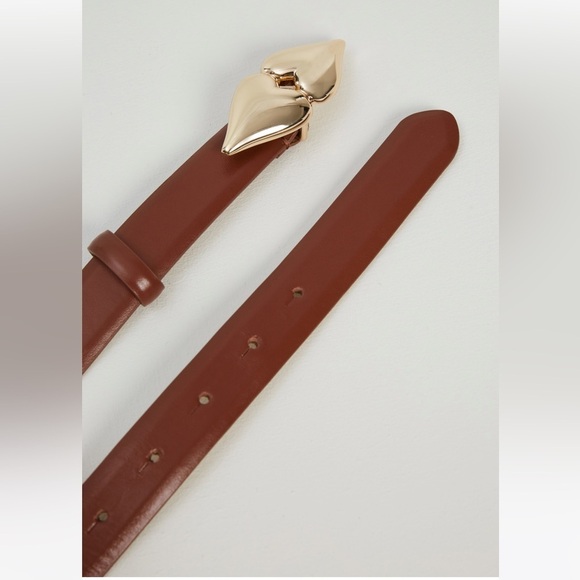 Weekend Max Mara "From Lily With Love" NWOT Leather Double Heart Belt S/M Spring - Picture 2 of 16